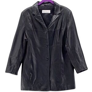 Jones New York Leather‎ Overcoat Black 12